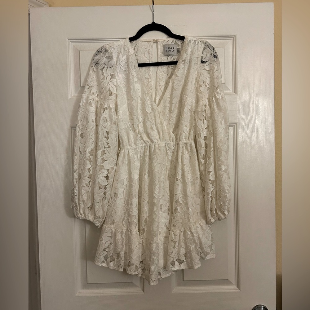 White lace mini dress